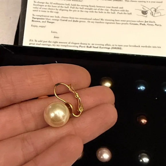 Vintage Joan Rivers Ten Color Leverback Pearl Stud Earrings Set - Picture 2 of 8
